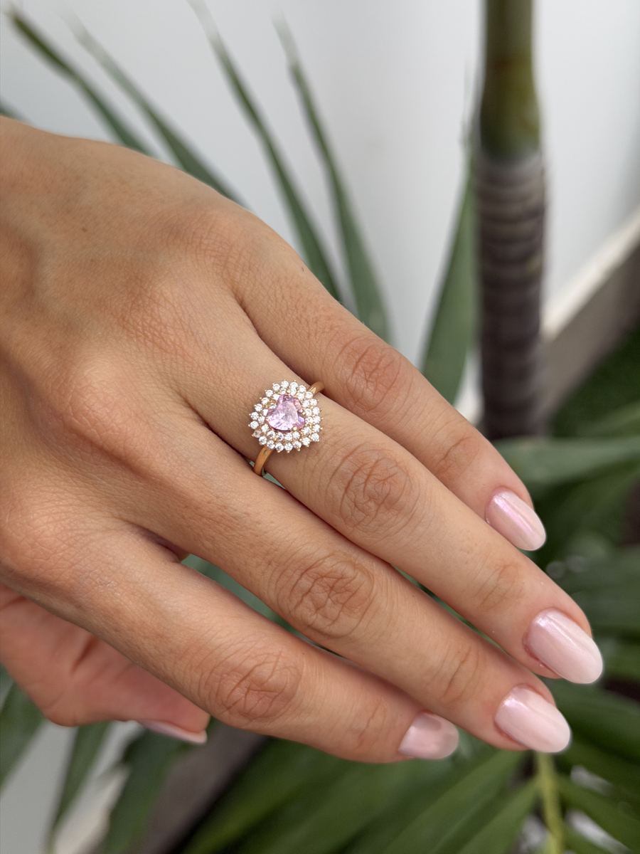 Corazón rosa con doble brillo, foto 1