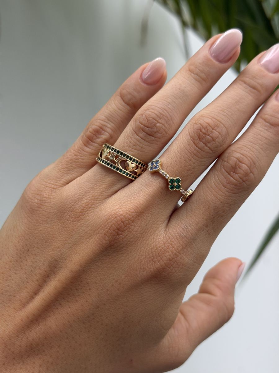 Banda cielo estrellado y anillo trébol, foto 1