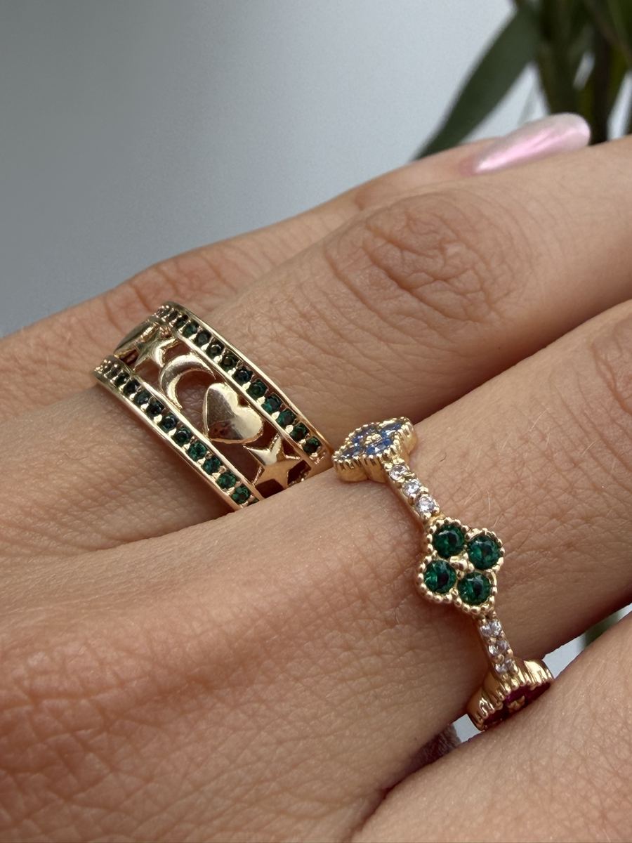 Banda cielo estrellado y anillo trébol, foto 2